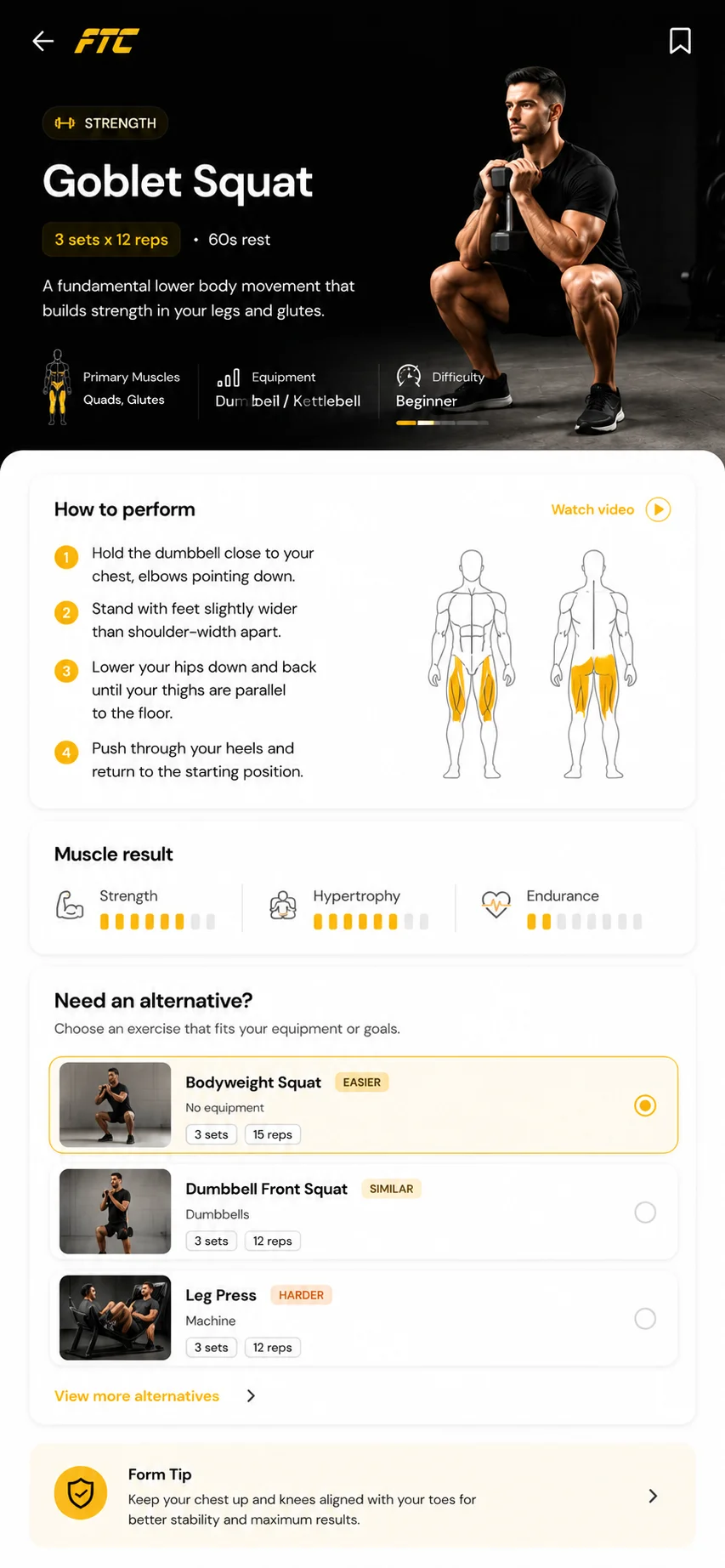 Fitness App Exercise Details Mockup